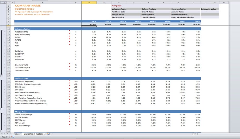 Financial Analysis Template – 70+ Financial Ratios To Asses Financial 