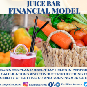 Juice Bar – 3 Statement Financial Model with 5 years Monthly Projection & Valuation