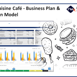 Multi Cuisine Cafe – 3 Statement Financial Model with 5 years Monthly Projection & Valuation